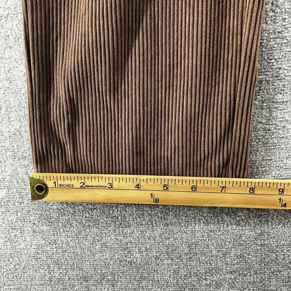 Halara Corduroy Pleated Pants Women Size Small Brown Elastic Waist NEW - Picture 6 of 9